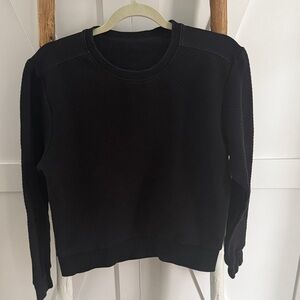 Born Primitive Black Crew Quilted Neck Sweater Athleisure